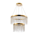 Bano 61.5cm Round 2 Tier Dimmable LED Crystal Chandelier - Gold
