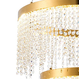 Bano 61.5cm Round 2 Tier Dimmable LED Crystal Chandelier - Gold