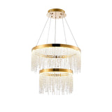 Bano 61.5cm Round 2 Tier Dimmable LED Crystal Chandelier - Gold