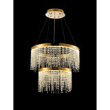 Bano 61.5cm Round 2 Tier Dimmable LED Crystal Chandelier - Gold
