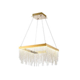 Bano 50cm Square Dimmable LED Crystal Chandelier - Gold