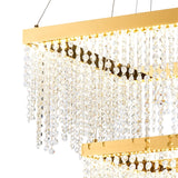 Bano 50cm Square 2 Tier Dimmable LED Crystal Chandelier - Gold