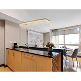 Bano 115cm  Dimmable LED Crystal Linear Suspension Light- Gold