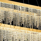 Bano 115cm 2 Tier Dimmable LED Crystal Linear Suspension Light - Gold