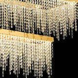 Bano 115cm 2 Tier Dimmable LED Crystal Linear Suspension Light - Gold
