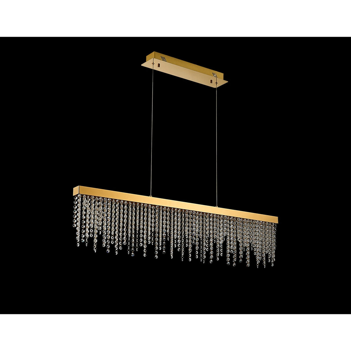 Bano 115cm Dimmable LED Crystal Slim Linear Suspension Light - Gold