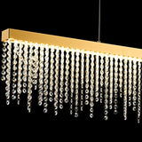 Bano 115cm Dimmable LED Crystal Slim Linear Suspension Light - Gold