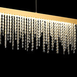 Bano 115cm Dimmable LED Crystal Slim Linear Suspension Light - Gold