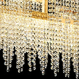 Bano 102cm 3 Light Dimmable LED Crystal Linear Suspension Light -  Gold