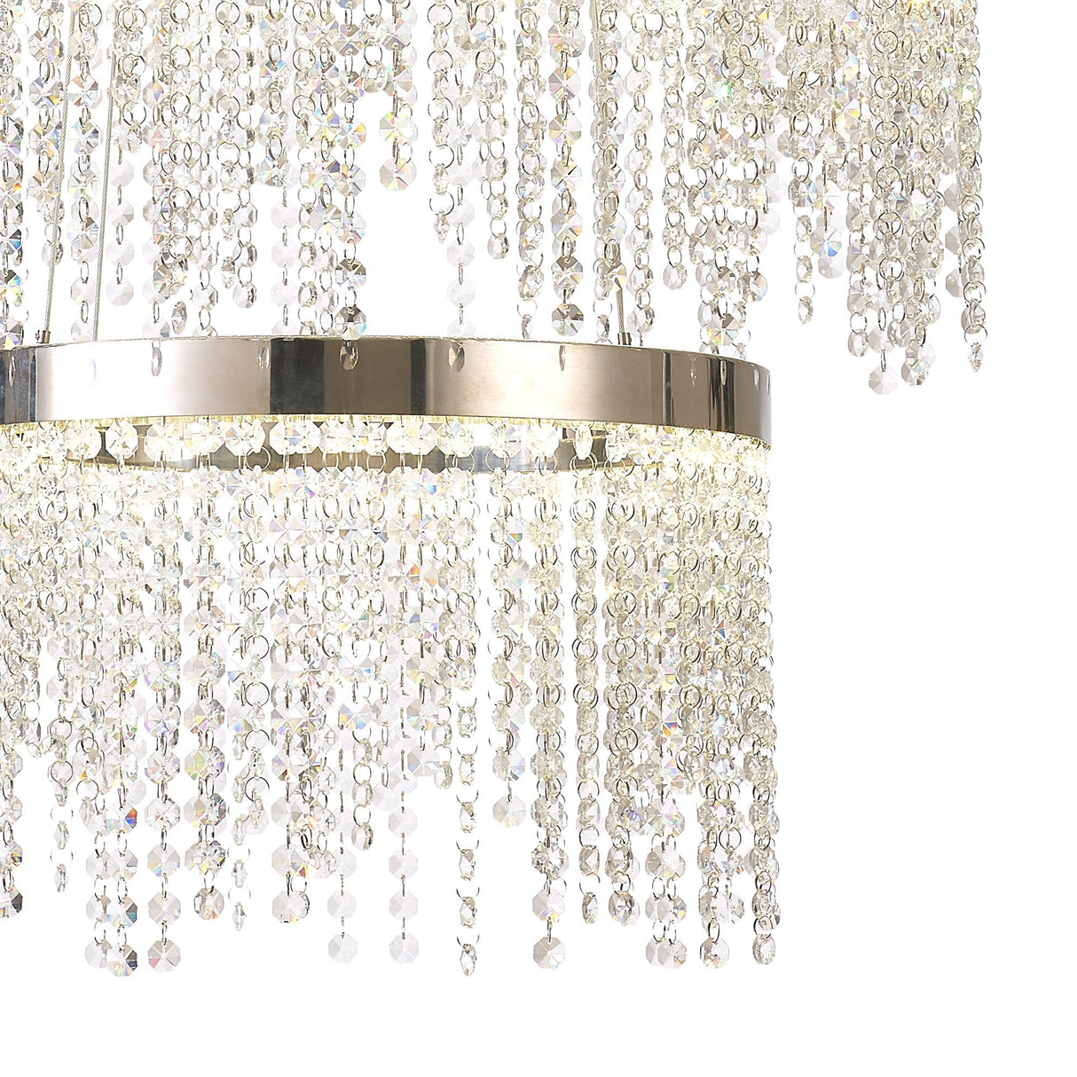 Bano 81.5cm Round 3 Tier Dimmable LED Crystal Chandelier - Chrome