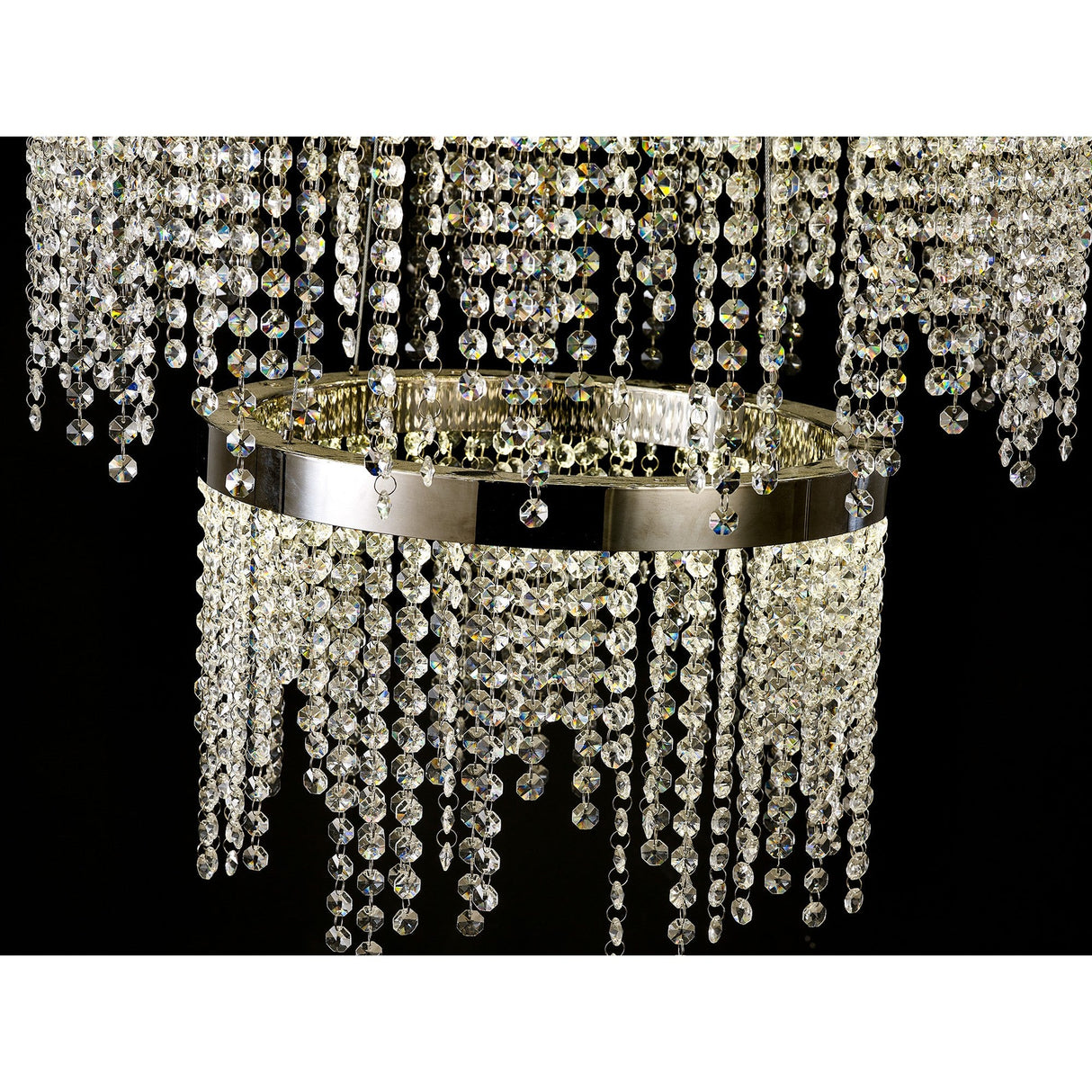 Bano 81.5cm Round 3 Tier Dimmable LED Crystal Chandelier - Chrome