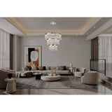 Bano 81.5cm Round 3 Tier Dimmable LED Crystal Chandelier - Chrome