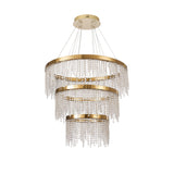 Bano 81.5cm Round 3 Tier Dimmable LED Crystal Chandelier - Gold
