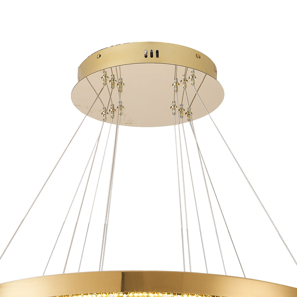 Bano 81.5cm Round 3 Tier Dimmable LED Crystal Chandelier - Gold