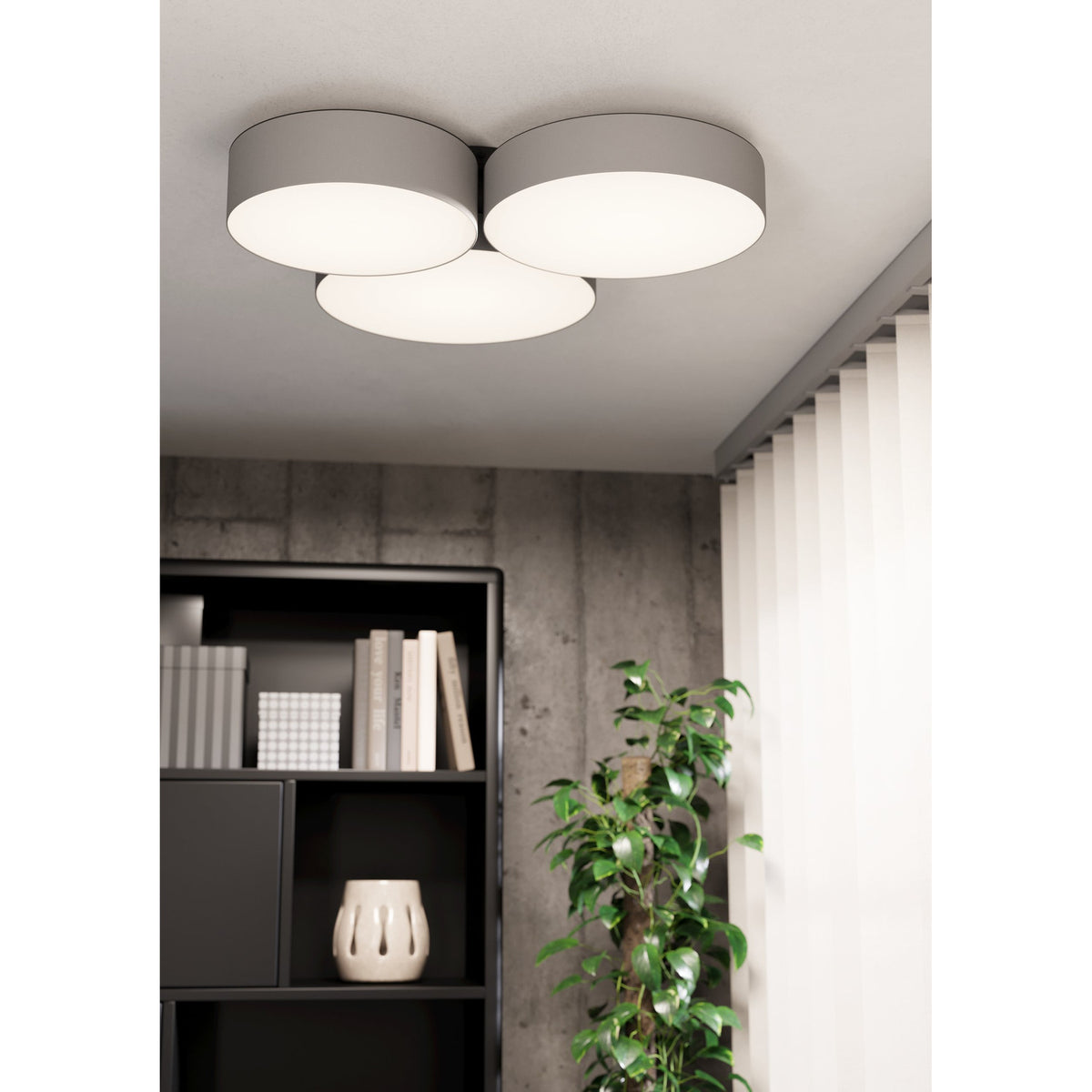 Barbano Smart LED Flush Ceiling Light - Grey & White