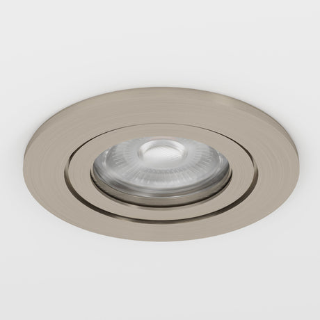 Barranco Downlight 8.4cm in satin nickel, a round recessed fixture with a slim bezel and GU10 bulb visible, shown on a plain white background.