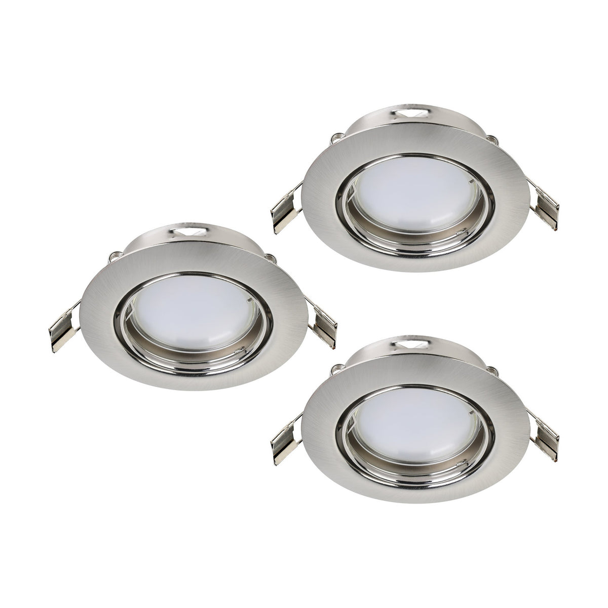 Baselle Adjustable Downlight Set of 3 - Satin Nickel