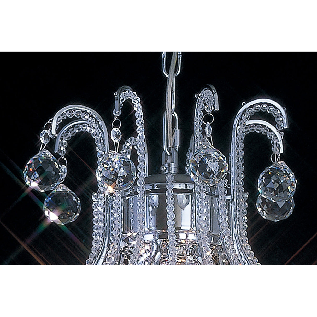 Bask 48cm Round 4 Light Crystal Chandelier - Polished Chrome