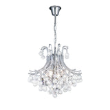 Bask 48cm Round 4 Light Crystal Chandelier - Polished Chrome