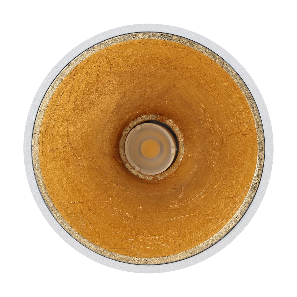 Basmorne LED Flush Ceiling Light - White & Gold