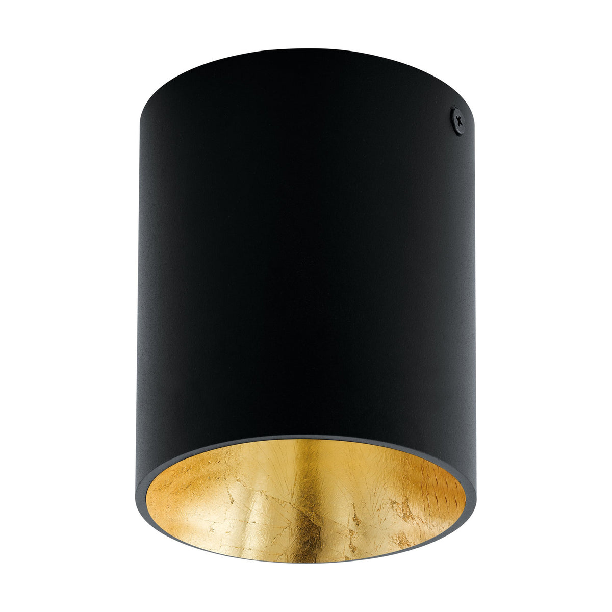 Basmorne Round Flush Ceiling Light - Black & Gold