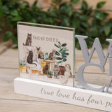 World's Best Cat Freestanding MDF Photo Frame 4 x 4in - Grey