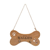 Paw Prints Mango Wood Dog Lead Wall Hook - Brown & Bronze