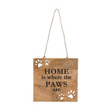 Home Is Where the Paws Are Mango Wood Wall Plaque - Natural