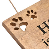Home Is Where the Paws Are Mango Wood Wall Plaque - Natural