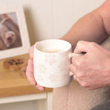 Paw Prints Stoneware Mug with Beige Handle 400ml - White