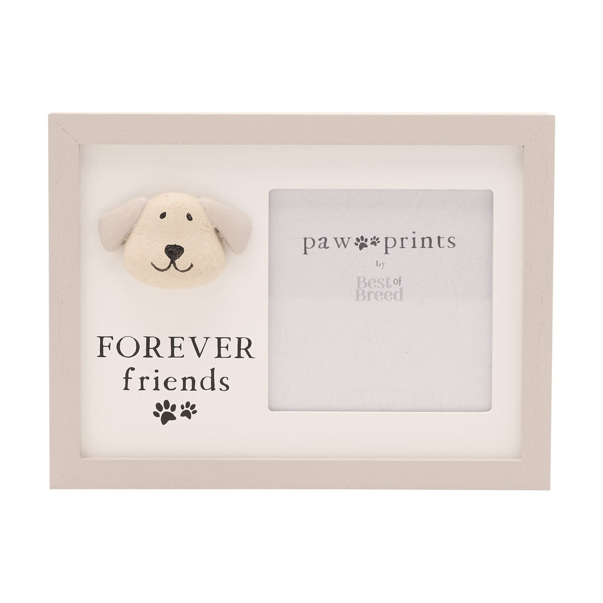 Forever Friends Pebble Dog Hanging MDF Photo Frame - Grey