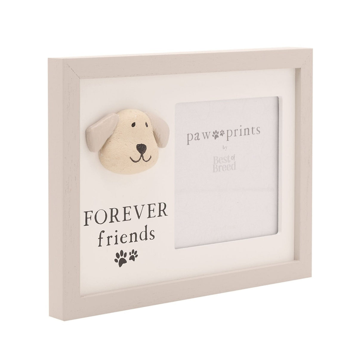 Forever Friends Pebble Dog Hanging MDF Photo Frame - Grey
