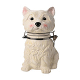 West Highland Terrier Glazed Ceramic Biscuit Barrel - White