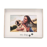 'my Dog' Paw Print Shiny Metal Photo Frame 6 x 4in - Silver