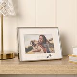 'my Dog' Paw Print Shiny Metal Photo Frame 6 x 4in - Silver