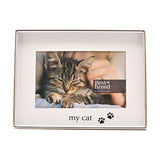 My Cat Paw Print Shiny Metal Photo Frame 6 x 4in - Silver