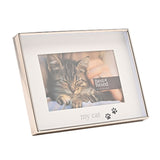 My Cat Paw Print Shiny Metal Photo Frame 6 x 4in - Silver