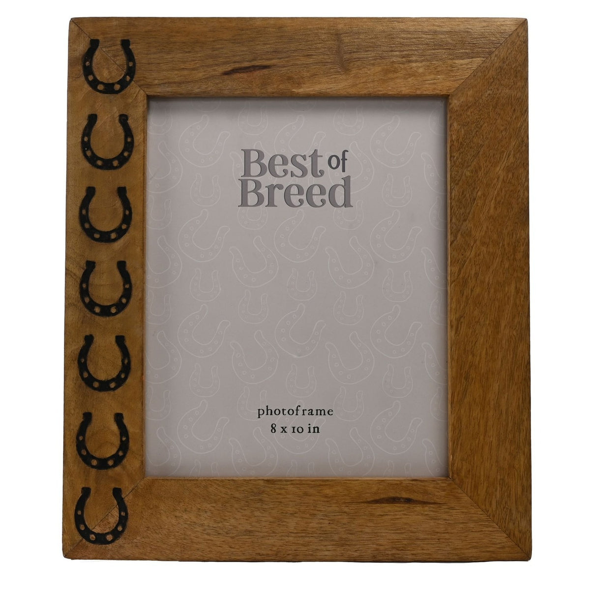 Mango Wood Horseshoe Icon Easel Photo Frame 10 x 8in - Brown