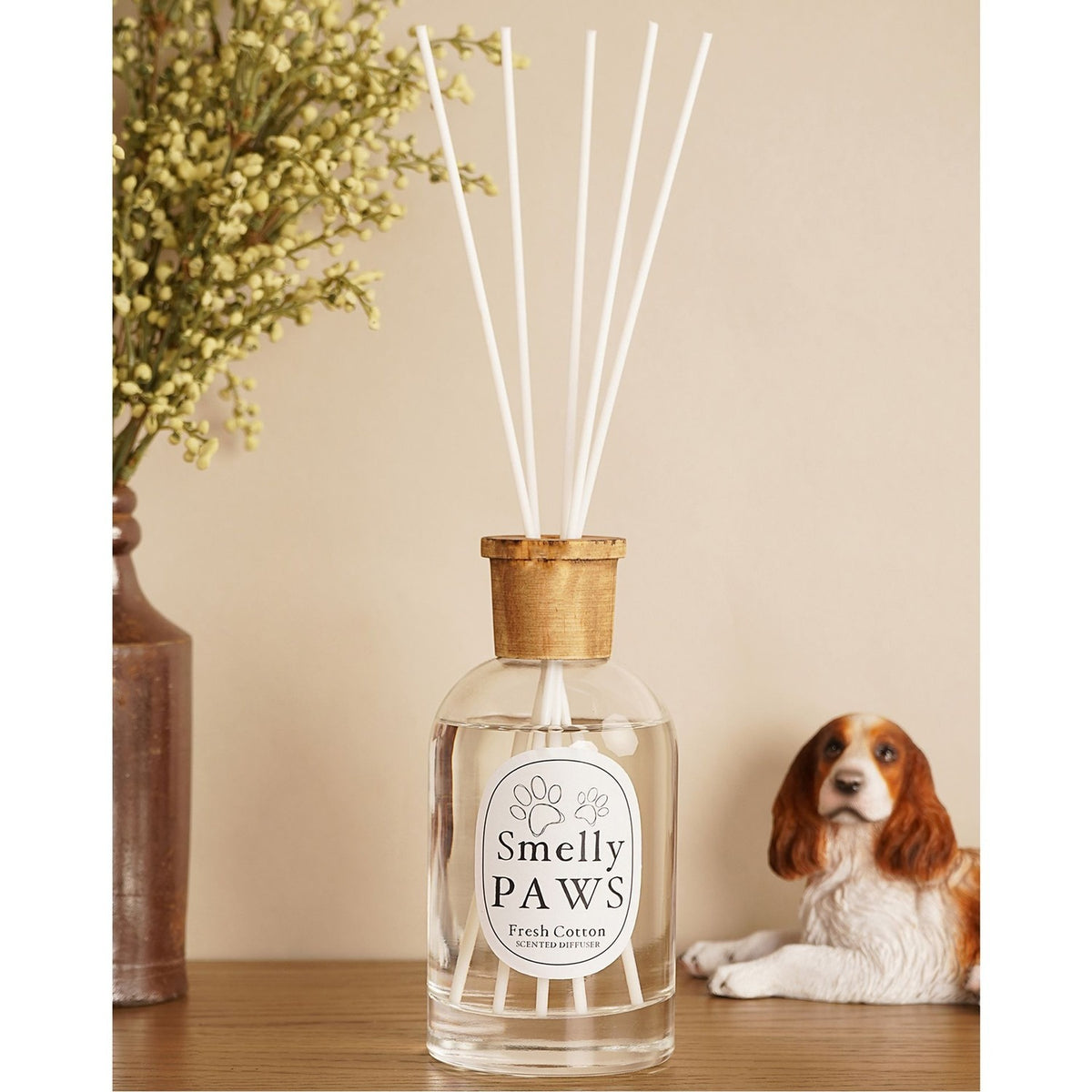 Smelly Paws Fresh Cotton Aroma Guard Reed Diffuser 300ml - White