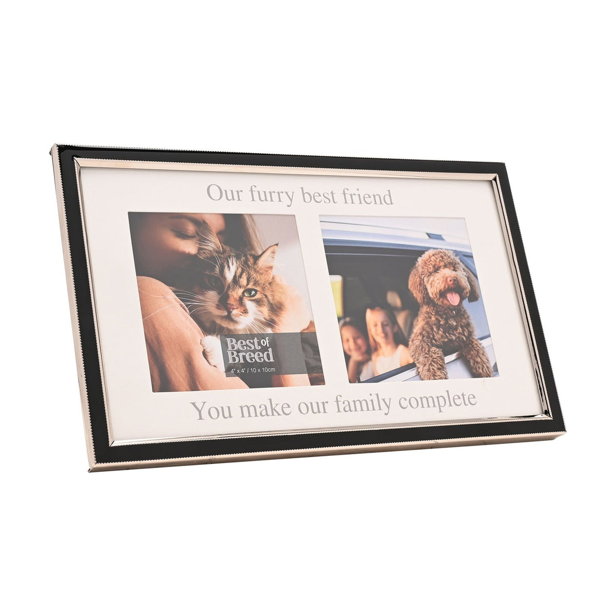 Our Furry Best Friend 2 Aperture Metal Photo Frame - White