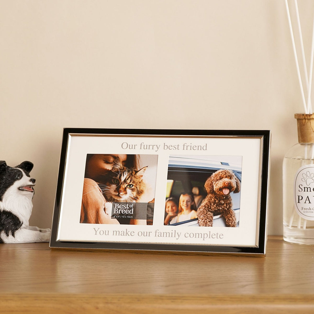Our Furry Best Friend 2 Aperture Metal Photo Frame - White