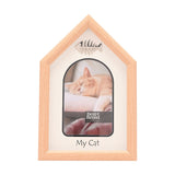 Cat House Fishbone Plastic Photo Frame with Stand - Brown