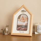 Cat House Fishbone Plastic Photo Frame with Stand - Brown