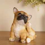 Scratching French Bulldog Puppy Resin Figurine 17cm - Brown