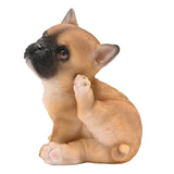 Scratching French Bulldog Puppy Resin Figurine 17cm - Brown