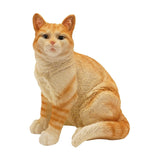 Sitting Tabby Cat Polystone Figurine 31.5cm - Brown