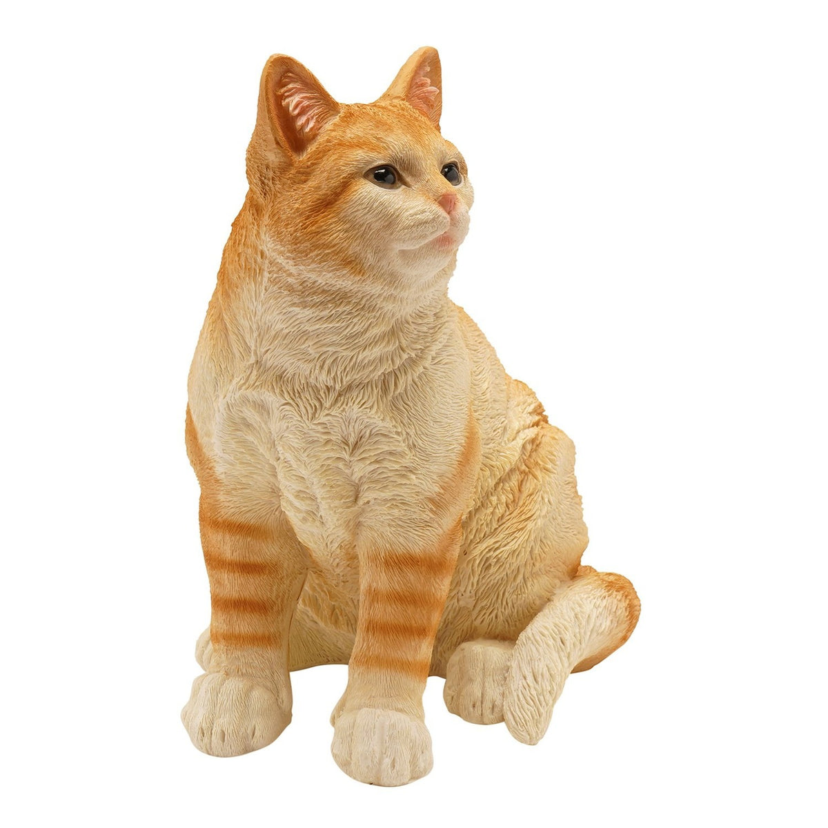 Sitting Tabby Cat Polystone Figurine 31.5cm - Brown