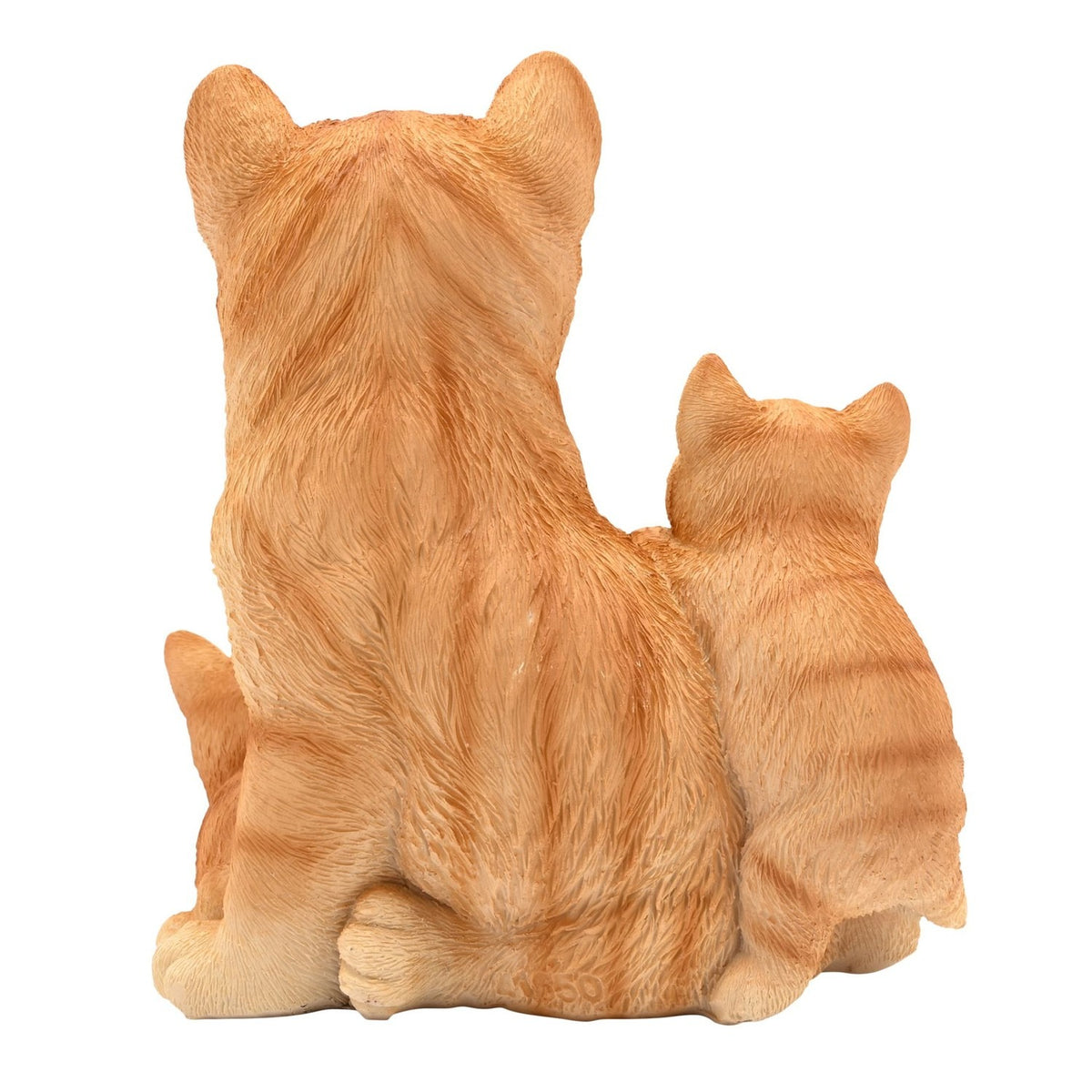 Tabby Cat Family of Three Resin Figurine 15cm - Light Brown