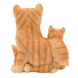 Tabby Cat Family of Three Resin Figurine 15cm - Light Brown