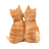 2 Snuggling Tabby Cats Resin Figurine 9cm - Light Brown